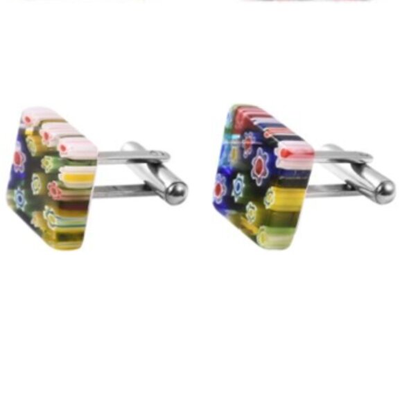 Miliflori  and Stainless Steel Cufflinks - Picture 1 of 2